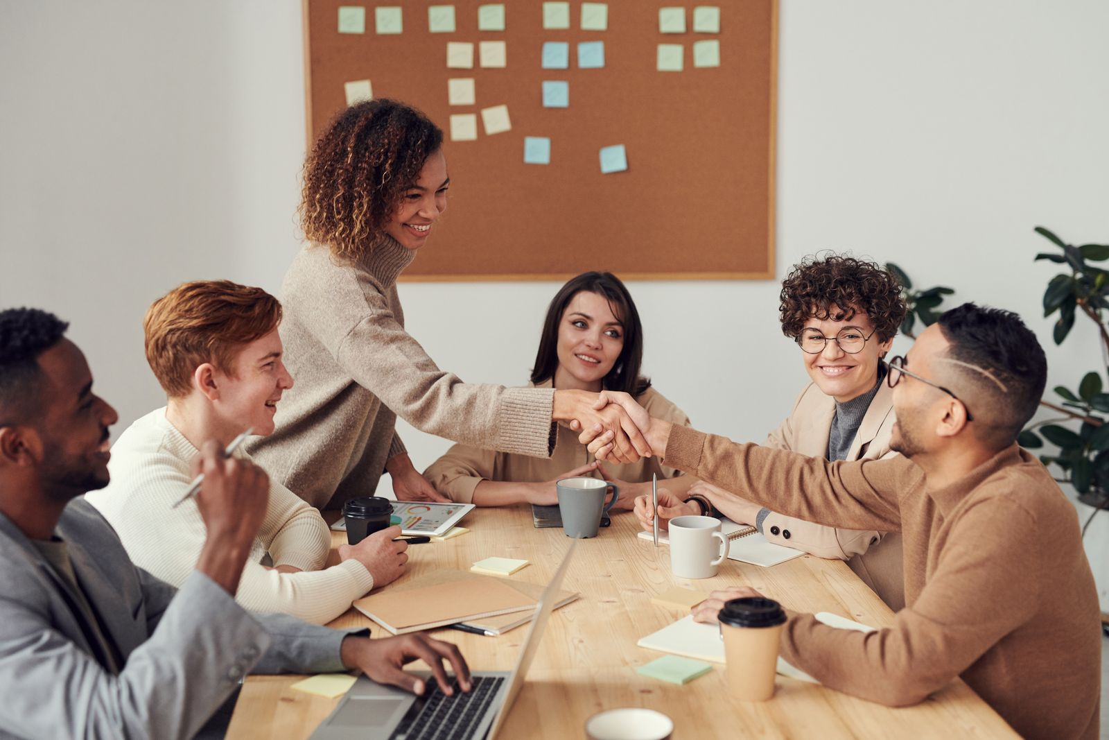 Business team discussing an organisational plan